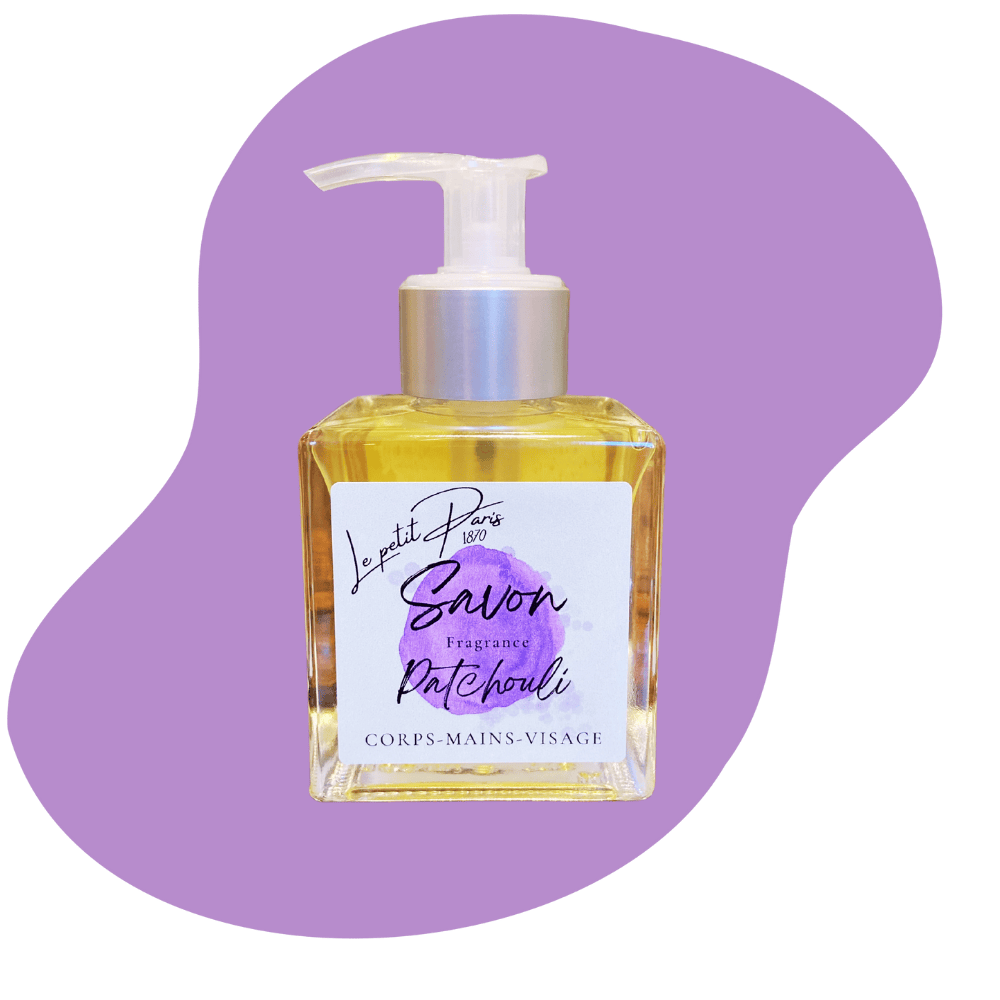 Patchouli savon liquide savon artisanal Le petit Paris huiles végétales bio